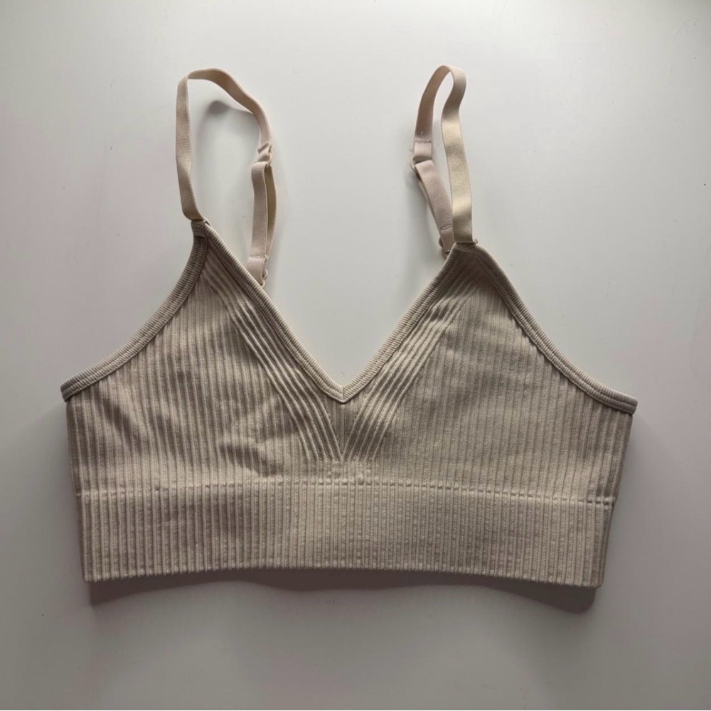 Aerie Cream Ribbed Bralette
